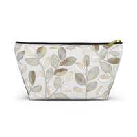 Cherry Plum Leaves Accessory Pouch w T-bottom in Brown